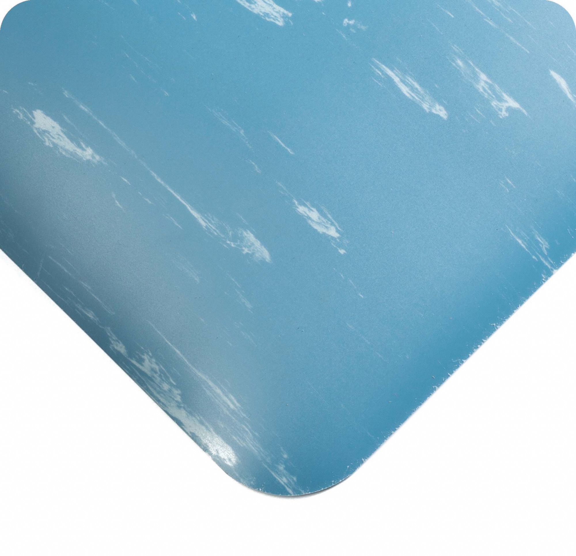 ANTI-FATIGUE MAT, ANTI-SLIP, BLUE, 7/8 IN X 6 FT X 2 FT, PVC, NITRILE-INFUSED SPONGE