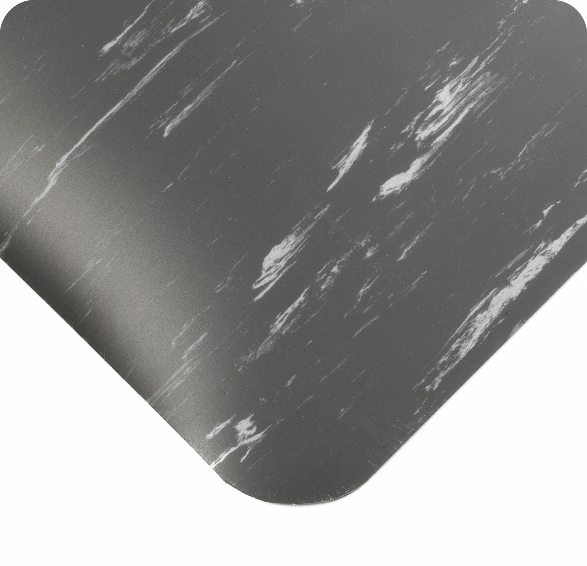 TAPIS ANTIFATIGUE, ANTIMICROBIEN, GRIS, ÉPAISSEUR ½ PO, ÉPONGE INFUSÉE DE NITRILE/PVC, 14 X 3 PI, BISEAUTÉ