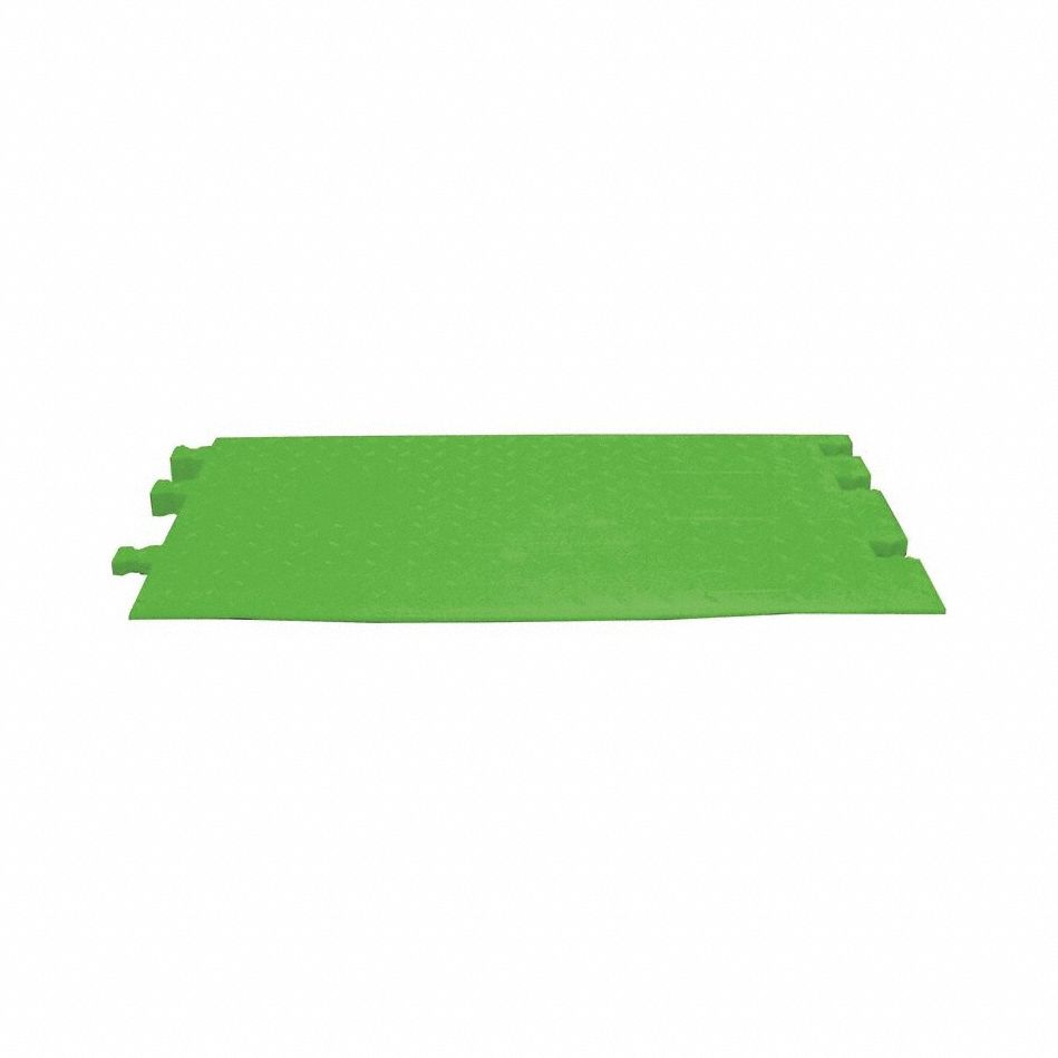 HI-VIZ CABLE PROTECTOR: 0 Channels, 20 3/8 in Wd, 1 7/8 in Ht, 36 in Lg, 32, 600 lb/Axle, Lime Green