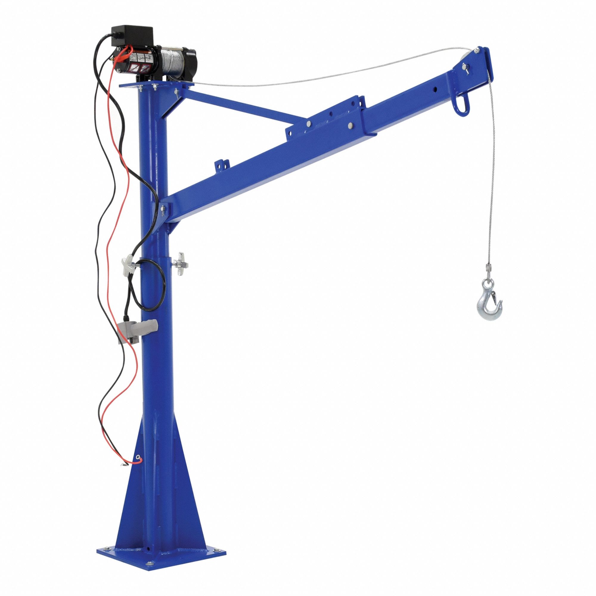 DAVIT CRANE, STEEL, ELECTRIC, 1,500 LB MAX. LOAD CAPACITY, 3.6 FT TO 5.6 FT, PEDESTAL