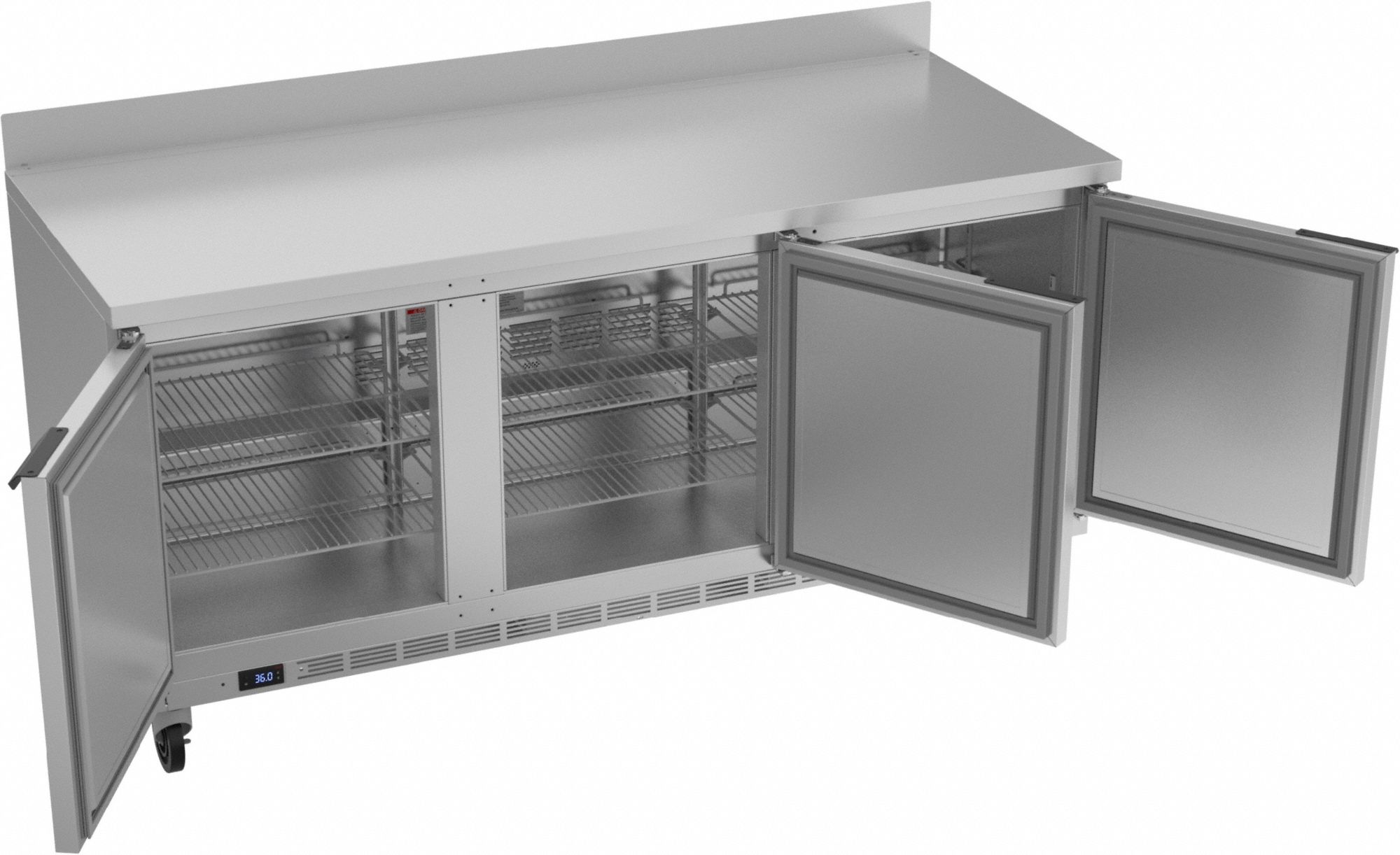 Refrigerator: Silver, 17.9 cu ft, 39 5/8 in Ht, 32 in Dp, Solid Door, 3 Doors