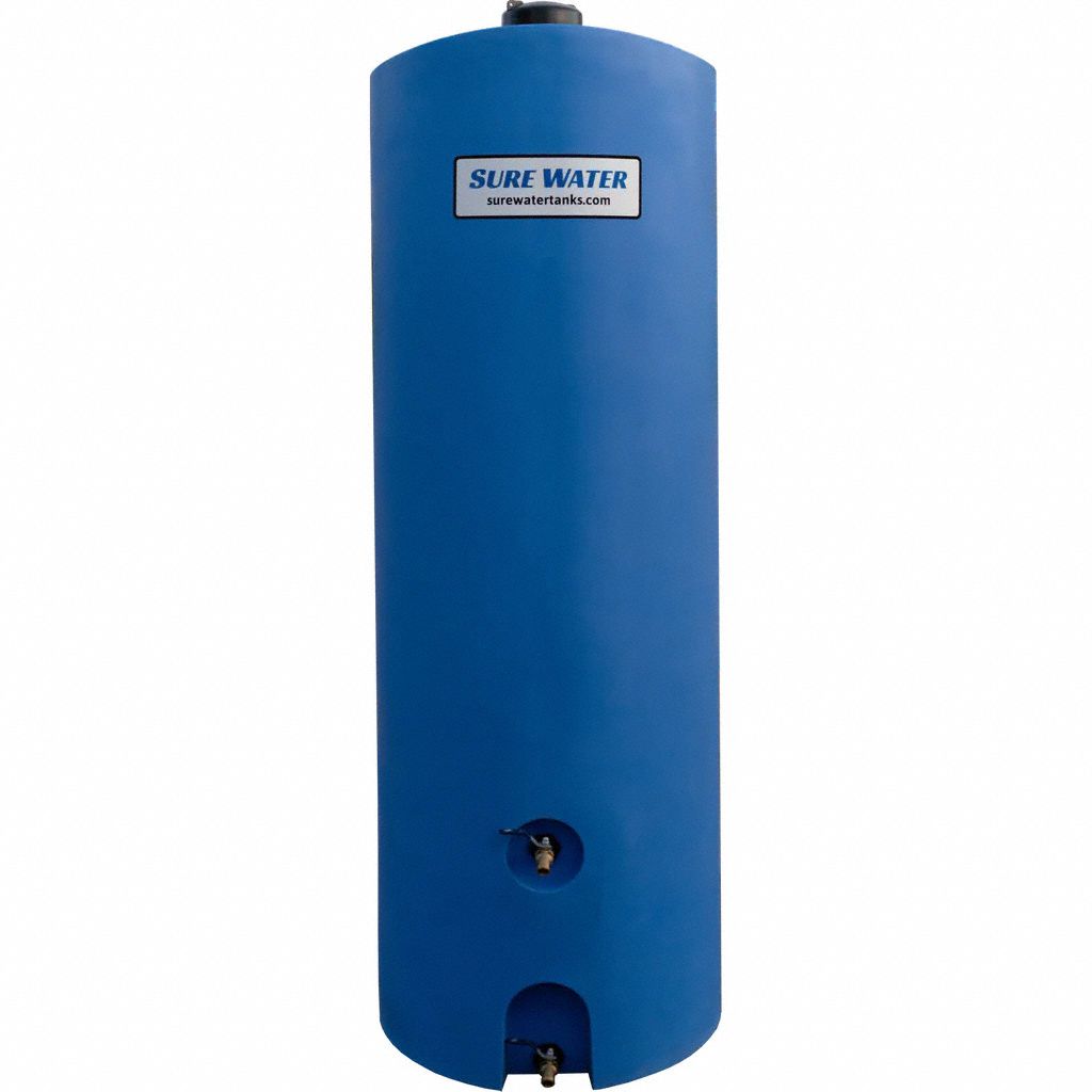 Emergency Water Tank: 260 gal Capacity, 86 1/2 in Open Ht, 2 1/2 ft Open Lg, 2 1/2 ft Open Wd, Blue