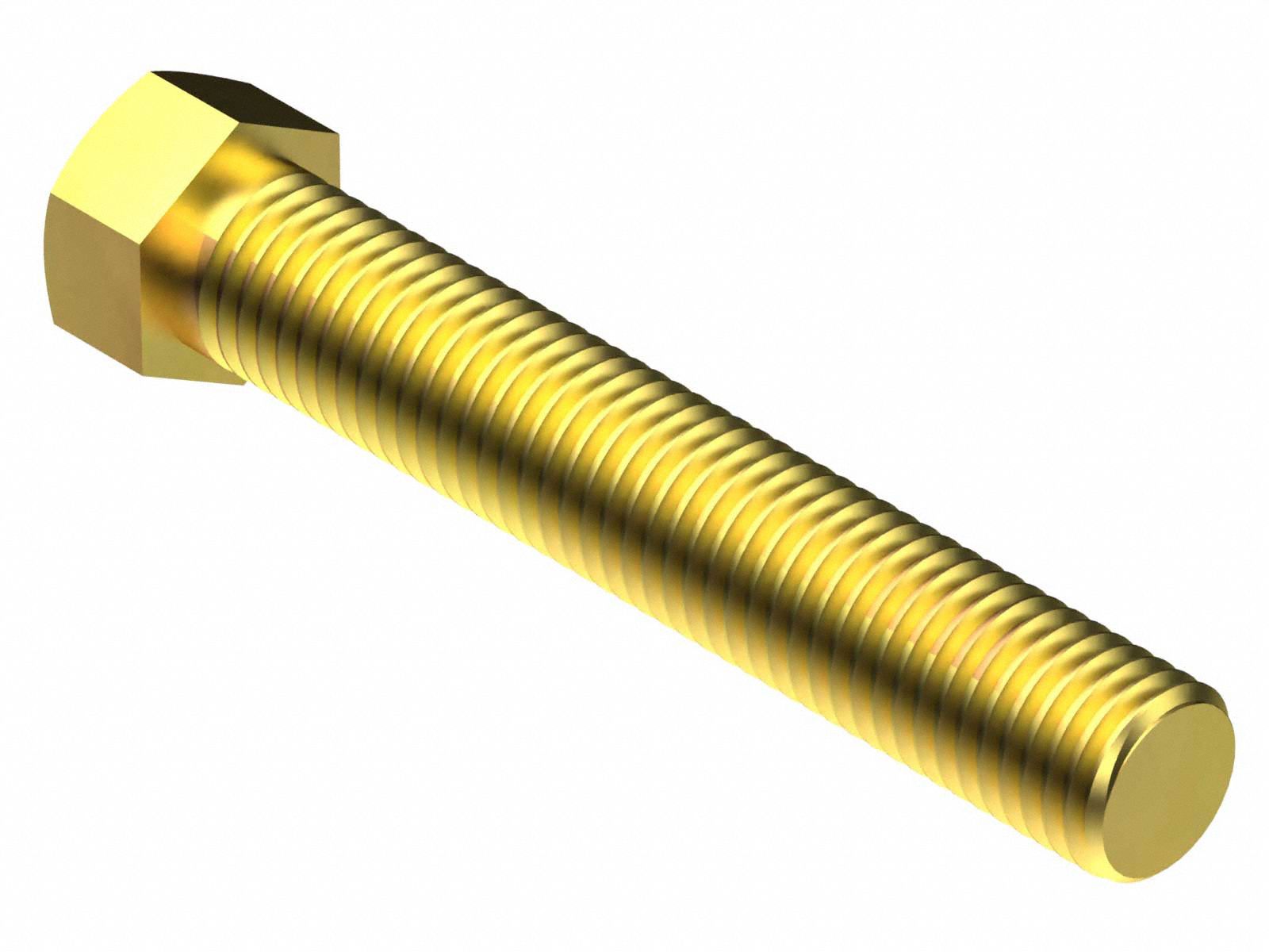 Hex Head Cap Screw: Steel, Grade L9, Zinc Yellow, 1 1/8"-12, UNF, 4 in lg, Fully Threaded, 12 PK