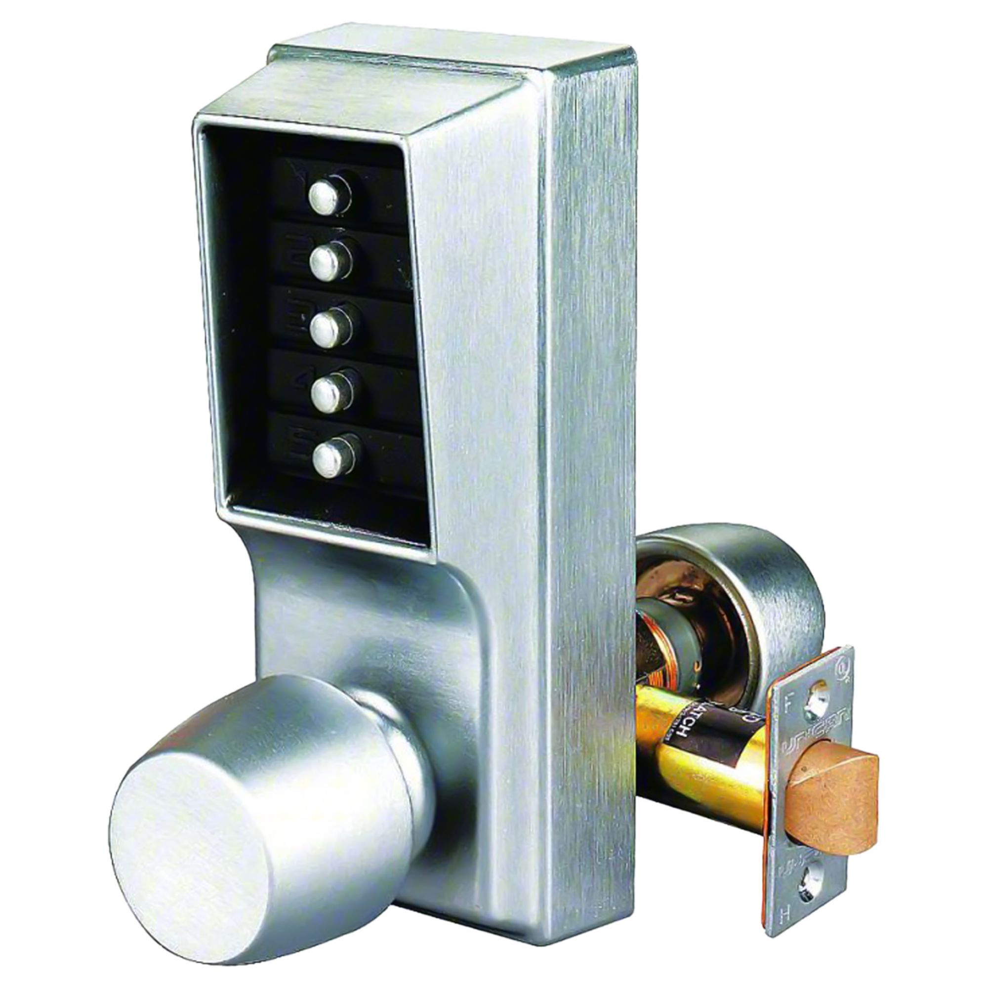 PUSH BUTTON LOCK,ENTRY,SATIN CHROME