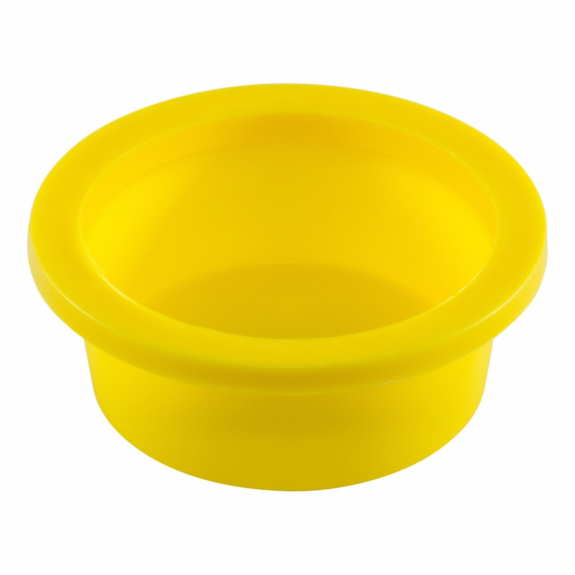 Tapered Cap/Plugs with Wide, Thick Flanges: LDPE, Yellow, 0.149 in Small Inside Dia, 25