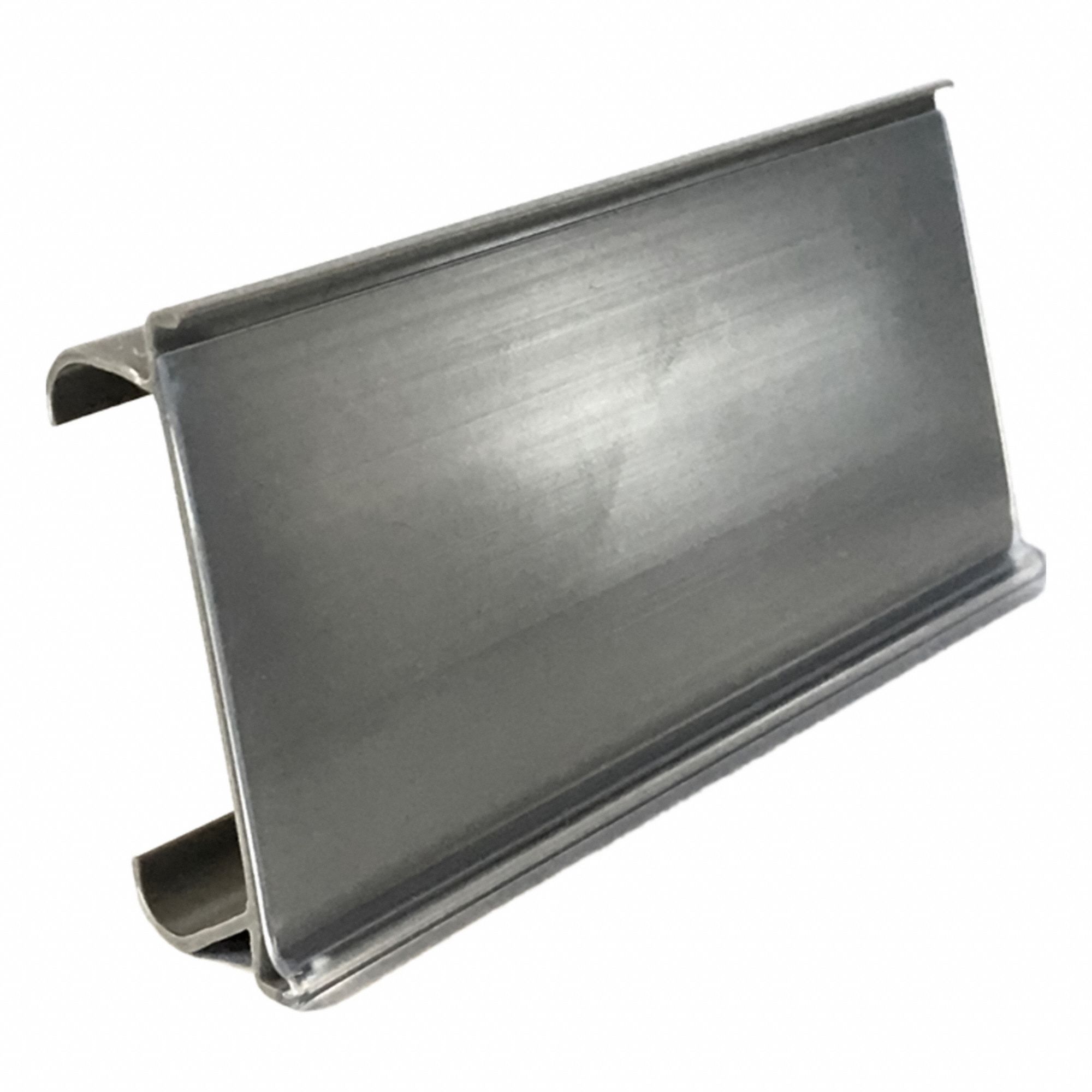 Label Holder: 3 in x 1 1/4 in, Clear/Grey, Slide-In, 25 Label Holders, Snap-On, 25 PK