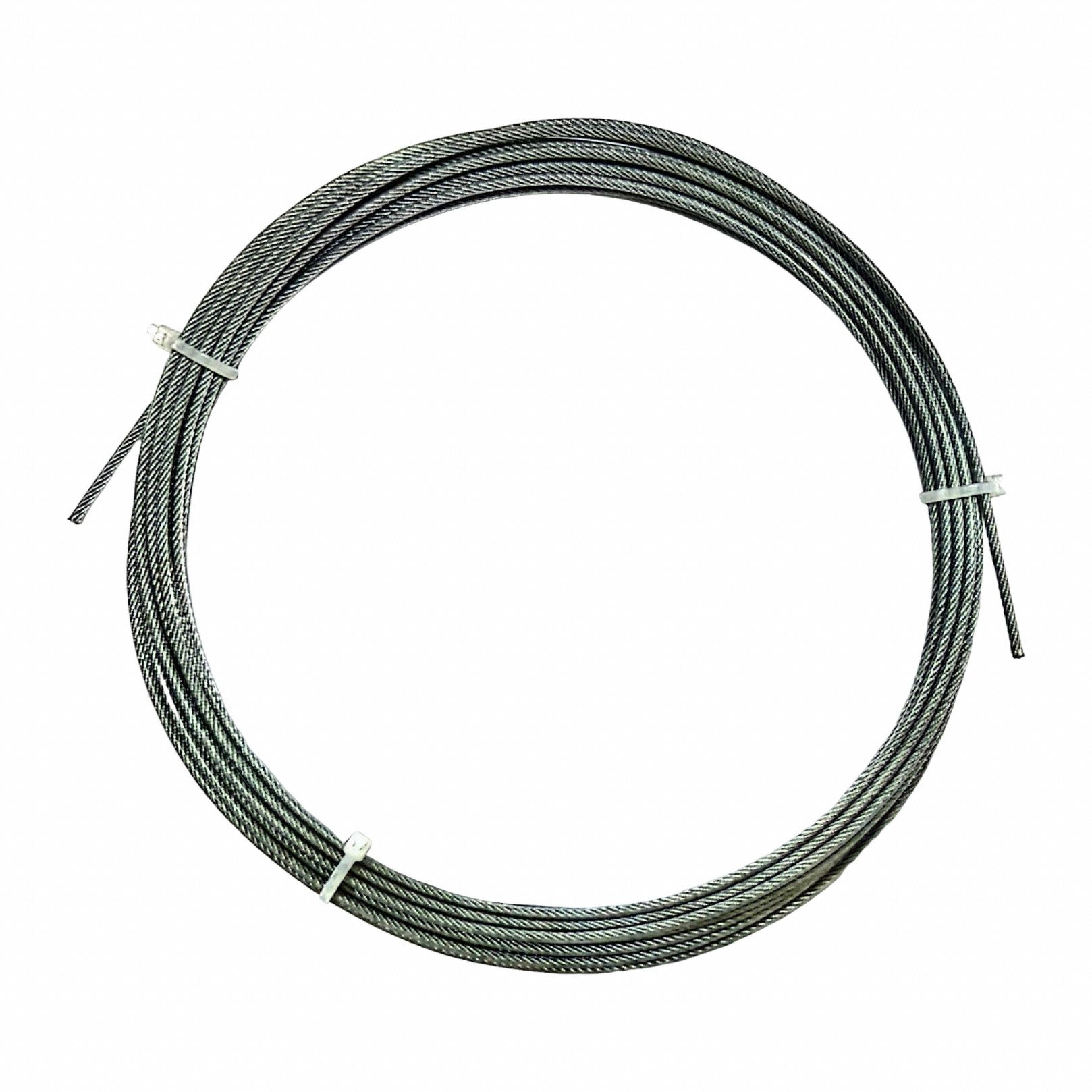 Wire Rope: Galvanized Steel, 7 x 7, 340 lb Working Load Limit, 100 ft Overall Lg