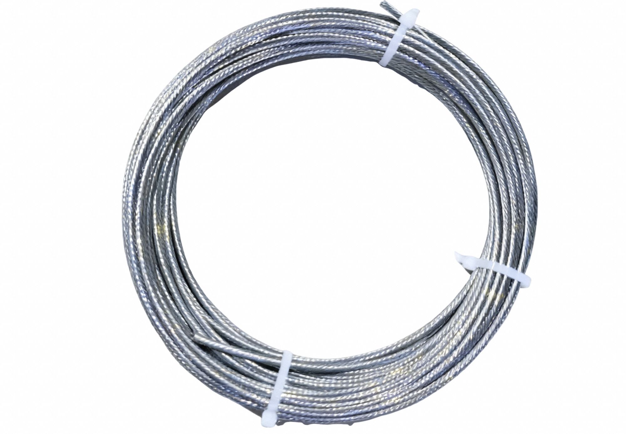 Wire Rope: Stainless Steel, 1 x 19, 1, 640 lb Working Load Limit, 100 ft Overall Lg