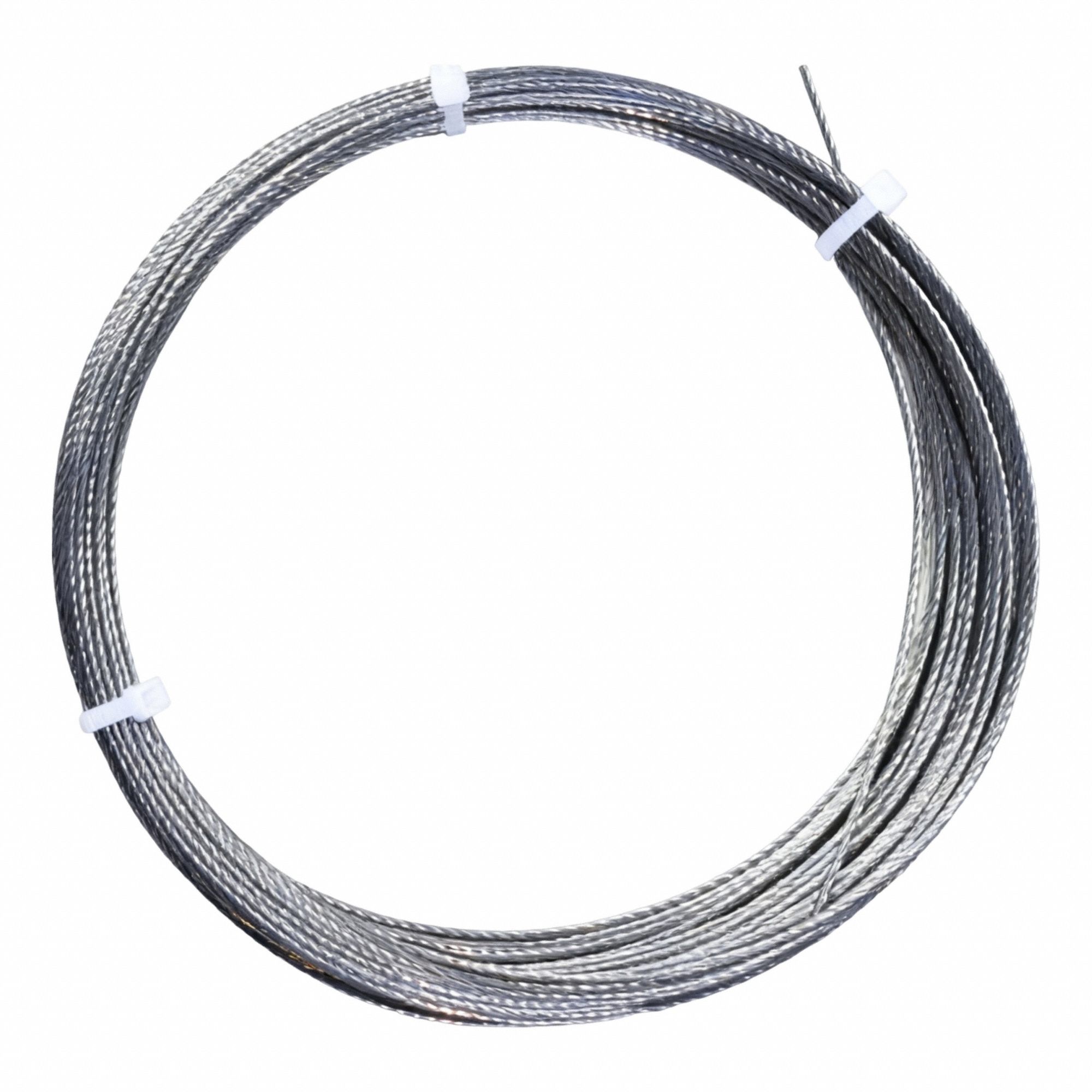 Wire Rope: Stainless Steel, 1 x 19, 420 lb Working Load Limit, 100 ft Overall Lg