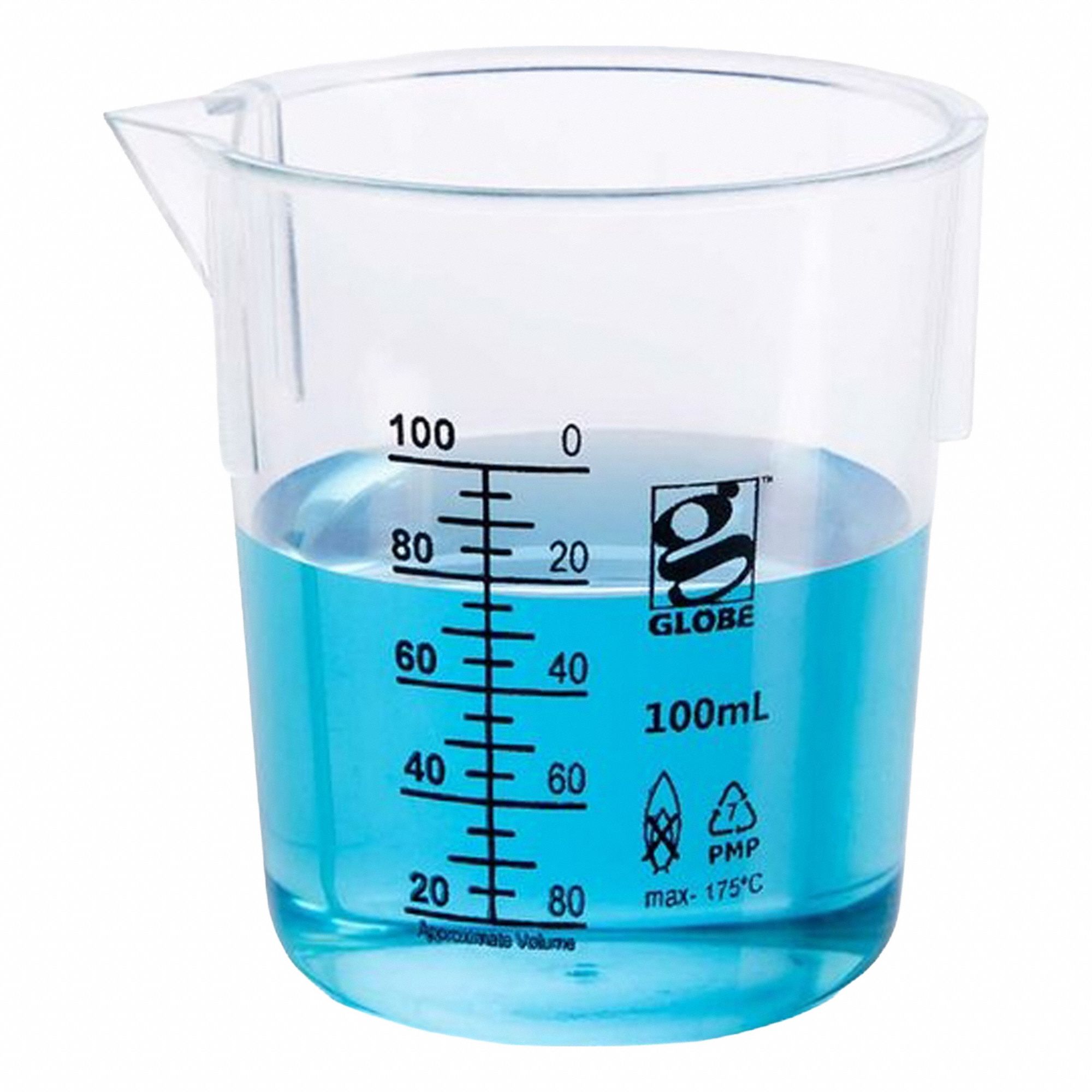 APPROVED VENDOR Beaker: Low Form, Printed Graduation, Polymethylpentene, Clear, 100 mL, Non-Sterile (MPN 3652-100). Key specifications — Clarity: Clear; Graduation Style: Printed; Body Color: Colorless; Brand: APPROVED VENDOR; Product Type: Beaker; Includes Graduations: Yes; Beaker Type: Low Form.