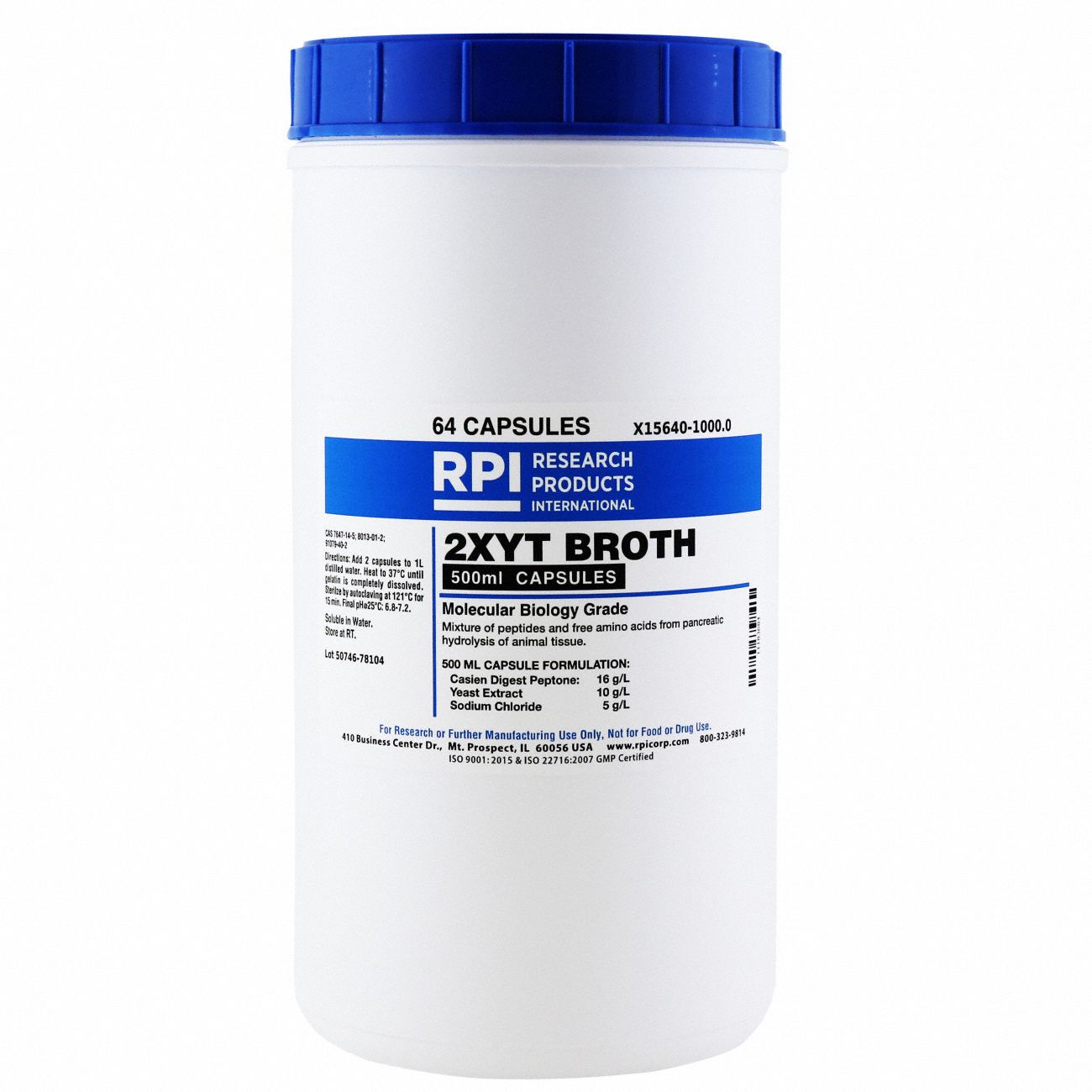 2XYT Broth, Capsules, 992g, PK64