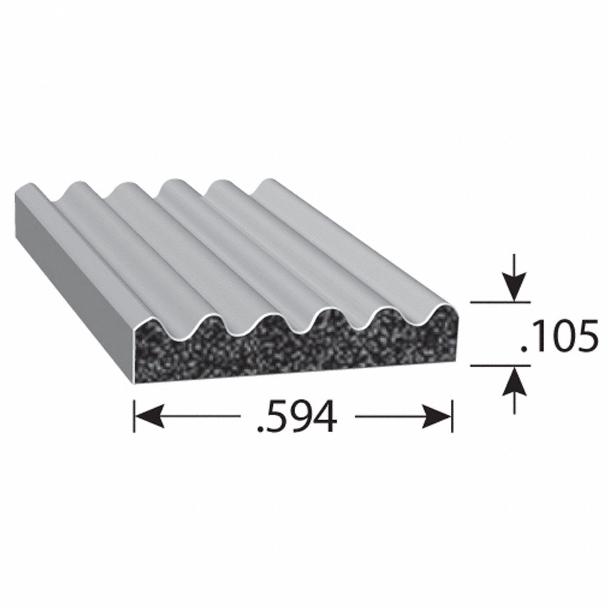 Seal EPDM Rubber Black 500 ft L