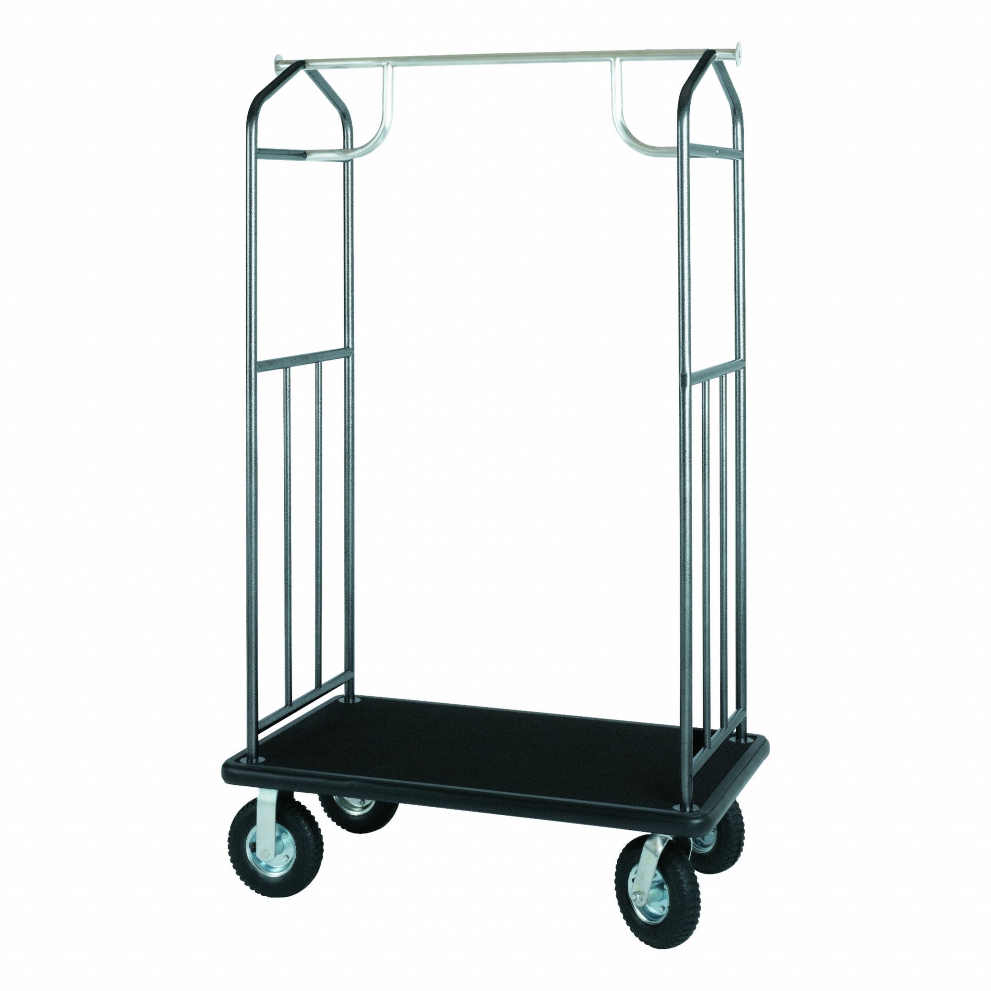 Bellman Cart: 1 in Frame Dia, 43 in Overall Lg, 25 in Overall Dp, Gray