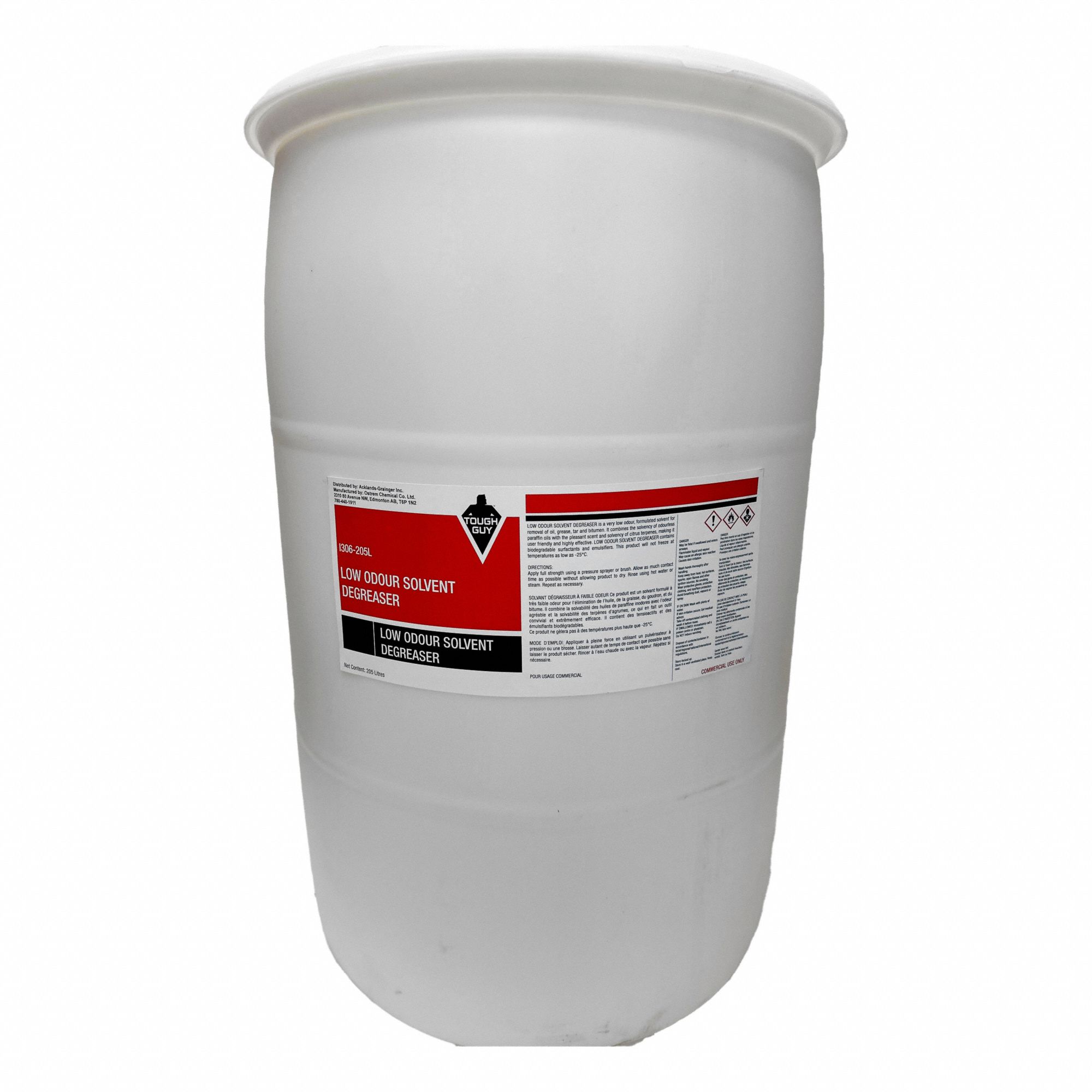 GENERAL PURPOSE, CLEANER, DEGREASER, DRUM, NON CHLORINATED, FLAMMABLE, 48 ° C, CLEAR, 205 L