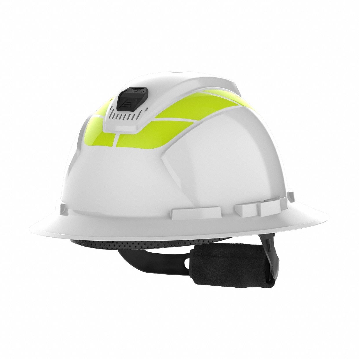 Hard Hat Label: 11 1/2 in Ht, 4 in Wd, Reflective, Reflective, Reflective Sheeting, Yellow