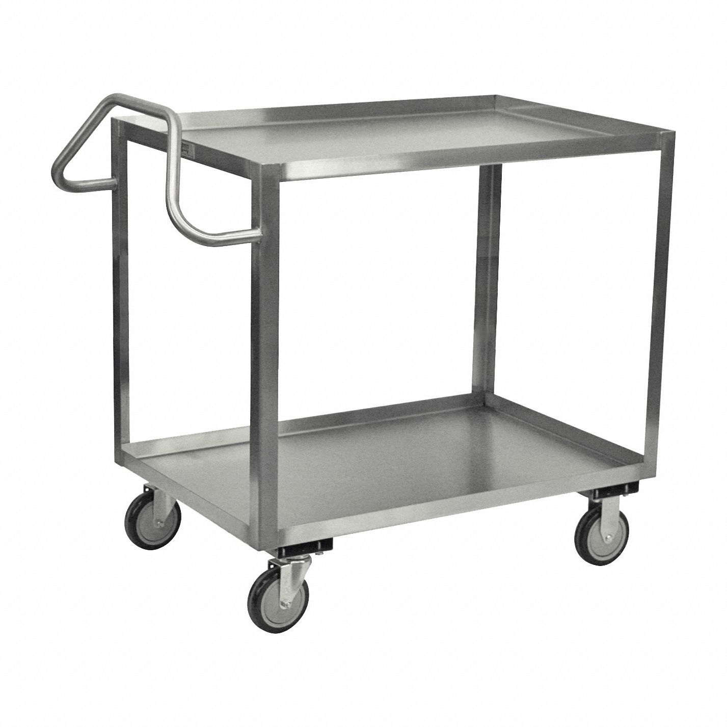Corrosion-Resistant Utility Cart with Lipped Metal Shelves: 1, 200 lb Load Capacity, 2 Shelves