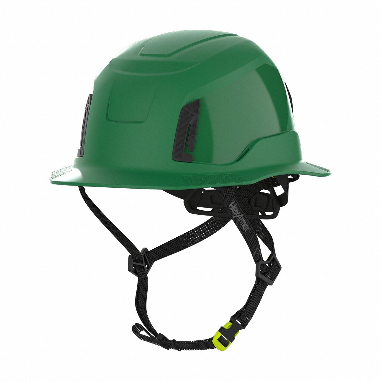 Safety Helmet: Green, No Graphics, Ratchet (4-Point), Ratchet, ABS, Ceros®, Solid, Ratchet