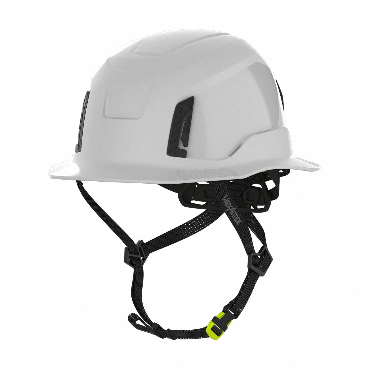 Safety Helmet: White, No Graphics, Ratchet (4-Point), Ratchet, ABS, Ceros®, Solid, Ratchet