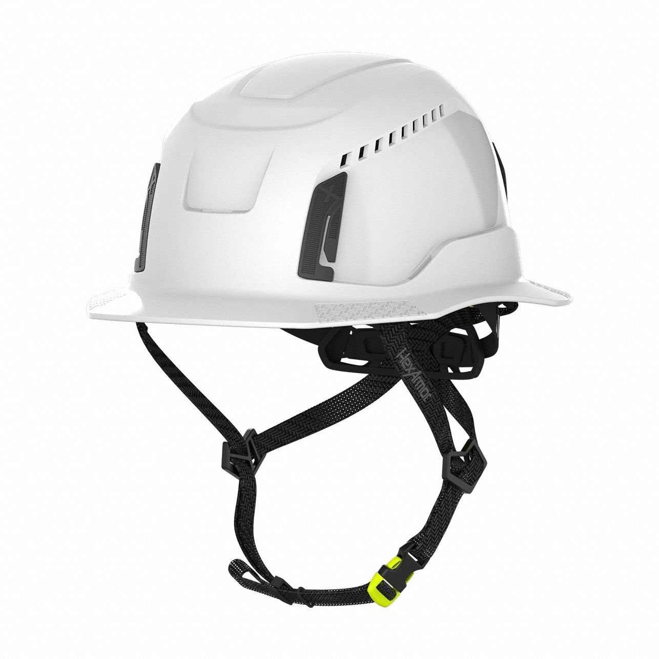 Safety Helmet: White, No Graphics, Ratchet (4-Point), Ratchet, ABS, Ceros®, Solid, Ratchet