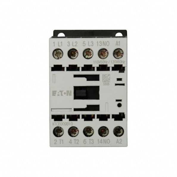 IEC Magnetic Contactor: Non-Reversing, 3 Poles, 3NO Contacts, 9 A, 208V AC Coil, B Frame Size