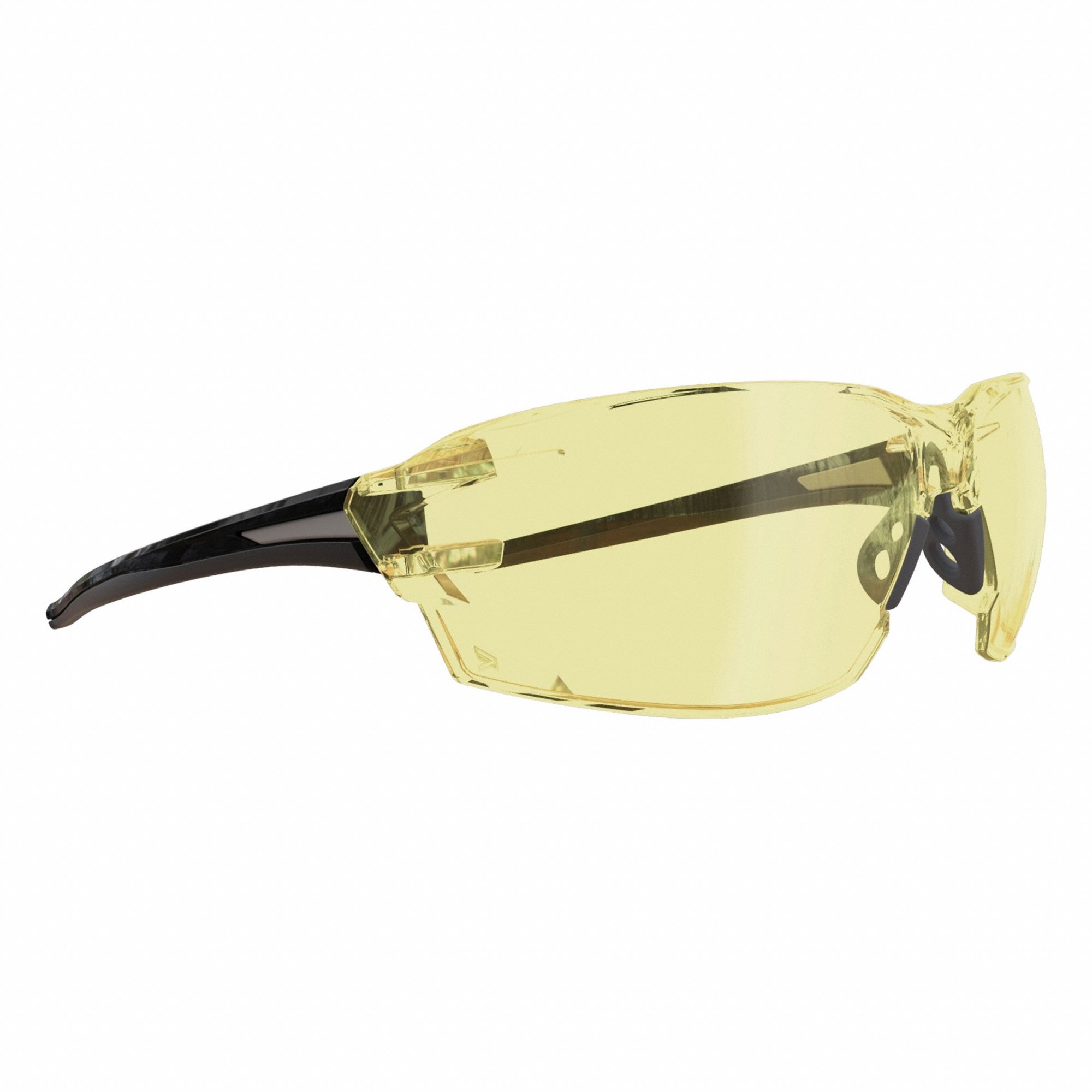 Safety Glasses: Yellow Lens, Full-Frame, Metal Detectable, Black Frame, Nevosa Series