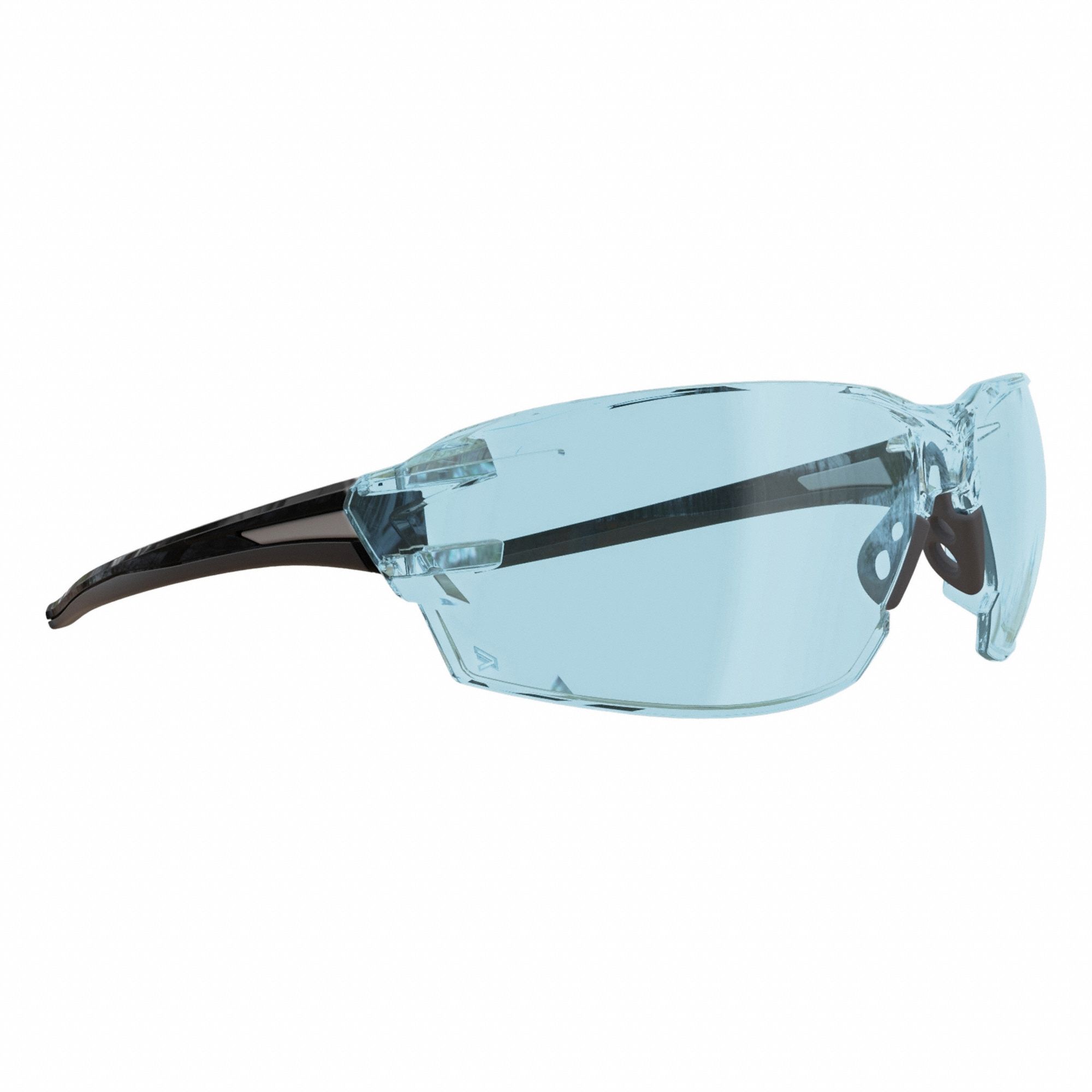 Safety Glasses: Light Blue Lens, Full-Frame, Vapor Shield, Metal Detectable