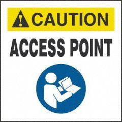 Label 2x2 Caution Access Point Dura Poly