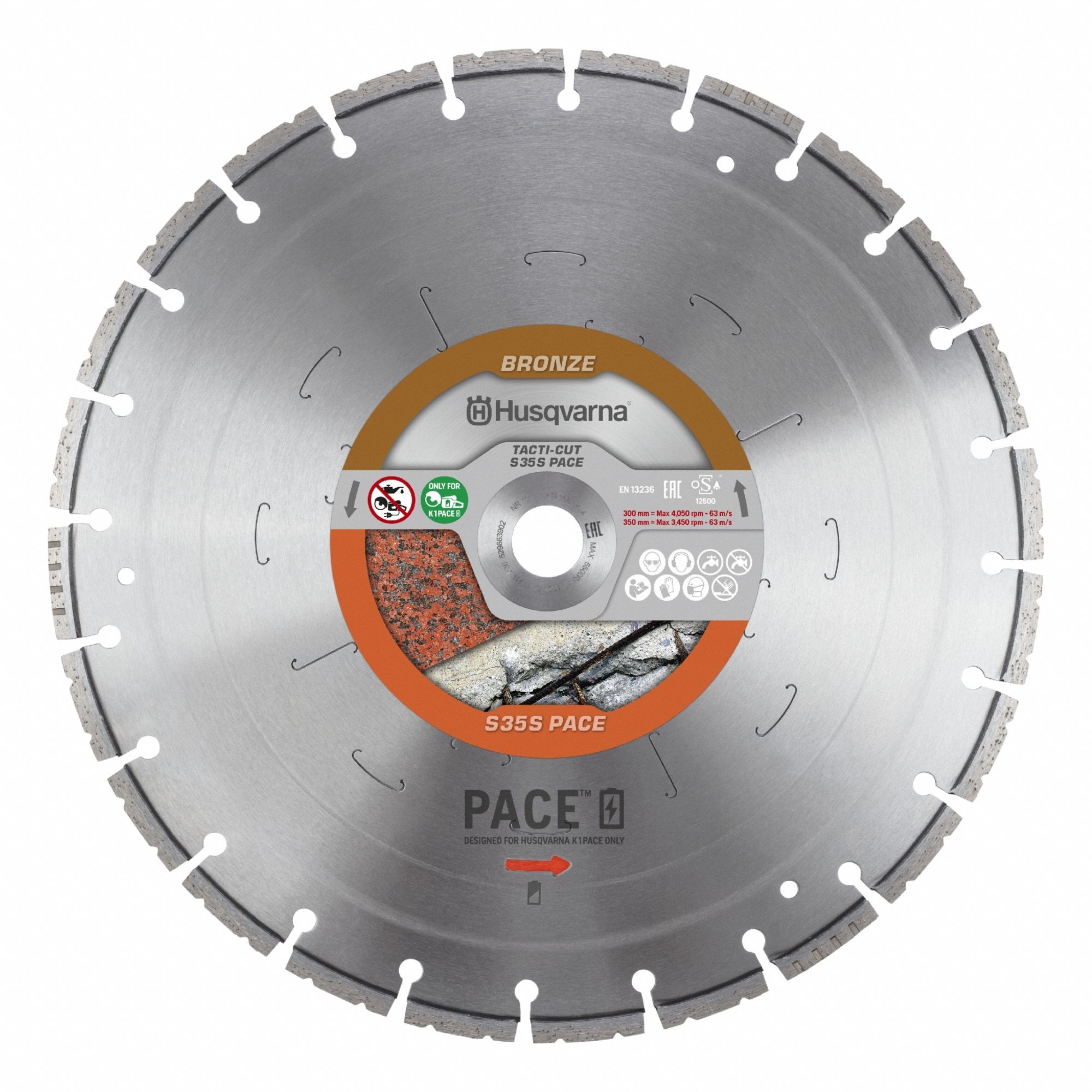 Diamond Saw Blade: Block/Brick/Concrete/Granite/Natural Stone/Pavers, 10 in Blade Dia.
