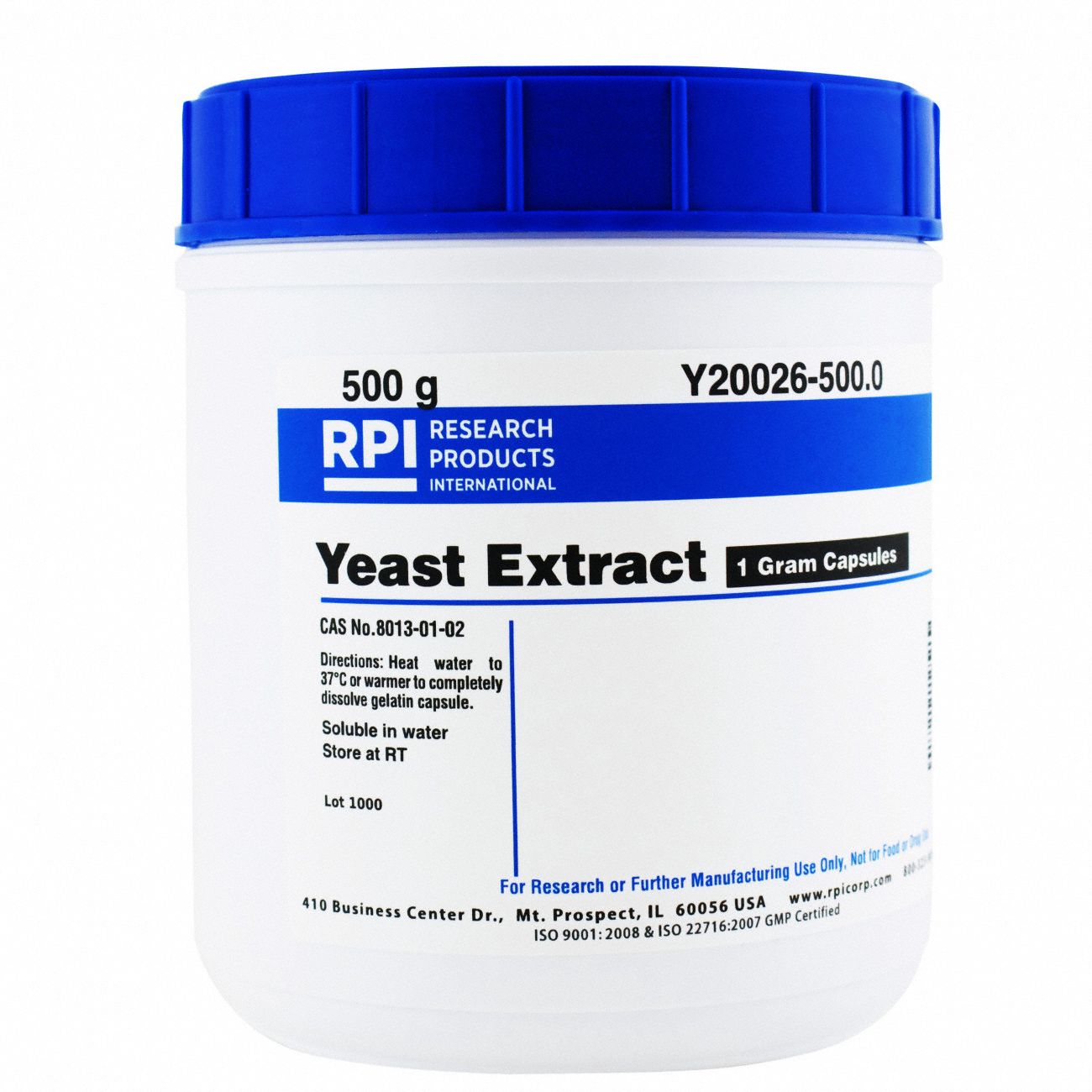 Yeast Extract: Lab, 500 g, 8013-01-2, Reagent, Capsule, 18 mo Shelf Life, 500