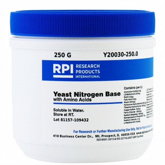 RPI, 250 g Container Size, Powder, Yeast Nitrogen Base w/ Amino Acids ...