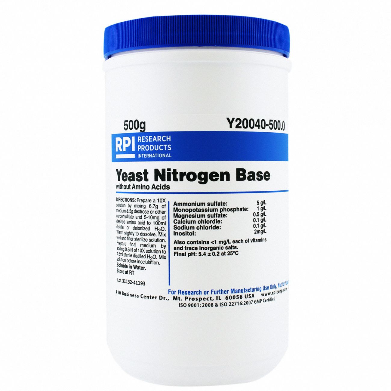 Yeast Nitrogen Base w/ Amino Acids, 500g