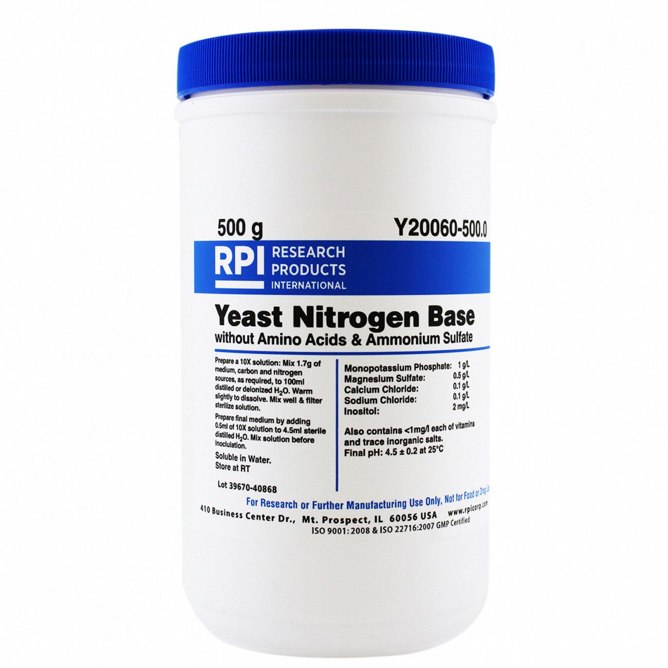 Yeast Nitrogen Base w/ Acid/Sulfate, 500g