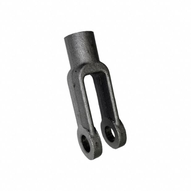 Yoke End: Steel, Hot Dipped Galvanized, 3/4"-10 Tap Size, Right Hand, 1 1/4 in Body Wd