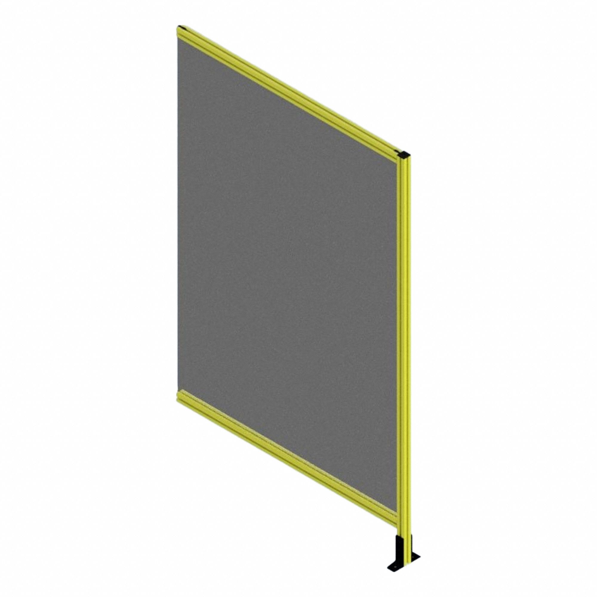 T-Slot Framing System Panel: Add-On, Yellow, 72 in H x 12 in W x 5 1/2 in D, Solid (MPN 48343). Key specifications — Finish: Powder-Coated; Brand: FAZTEK; Panel Color: Clear; Panel Type: Solid; Color: Yellow; Material: Polycarbonate; Assembly: Unassembled; Manufacturer Part Number: 48343.