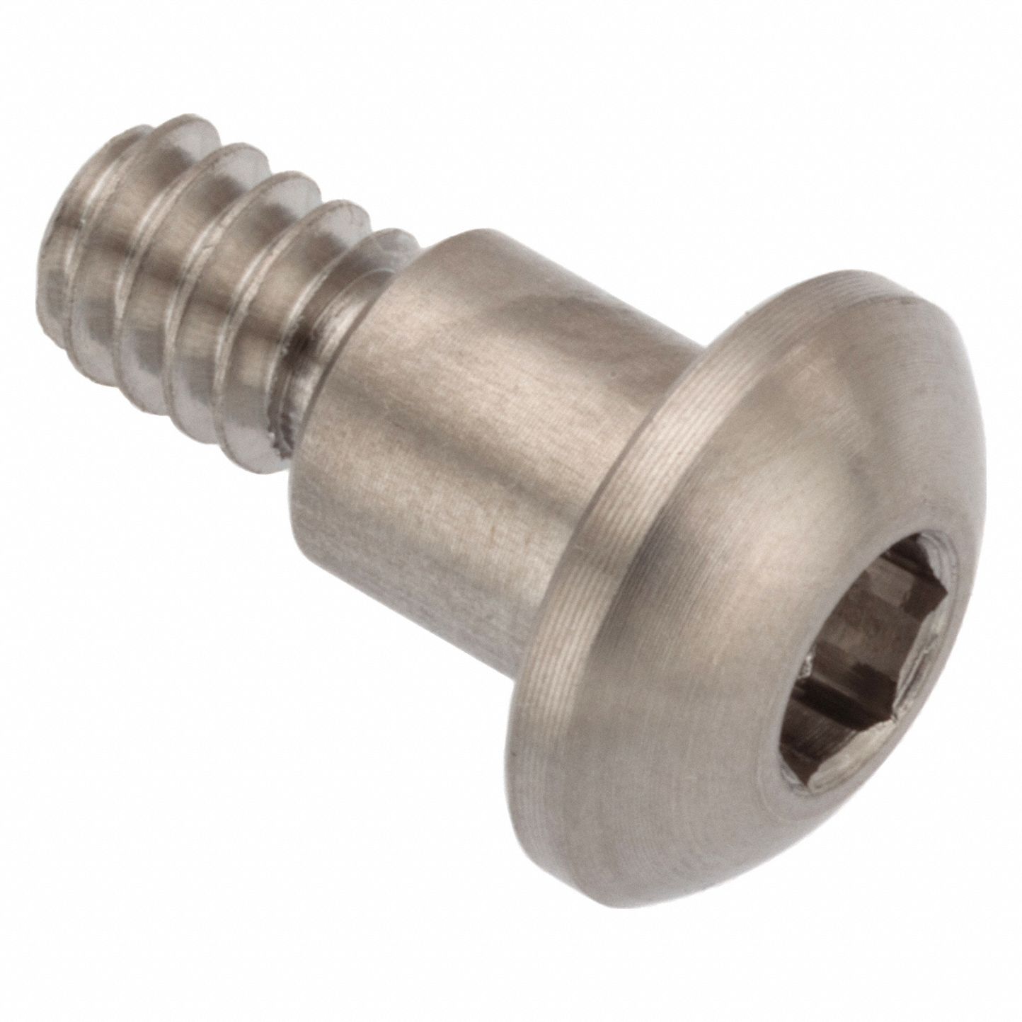 ARCHITECTURAL SEX BOLT, #10-24 THREAD SIZE, 18-8 SS, PLAIN FINISH, BUTTON BARREL HEAD