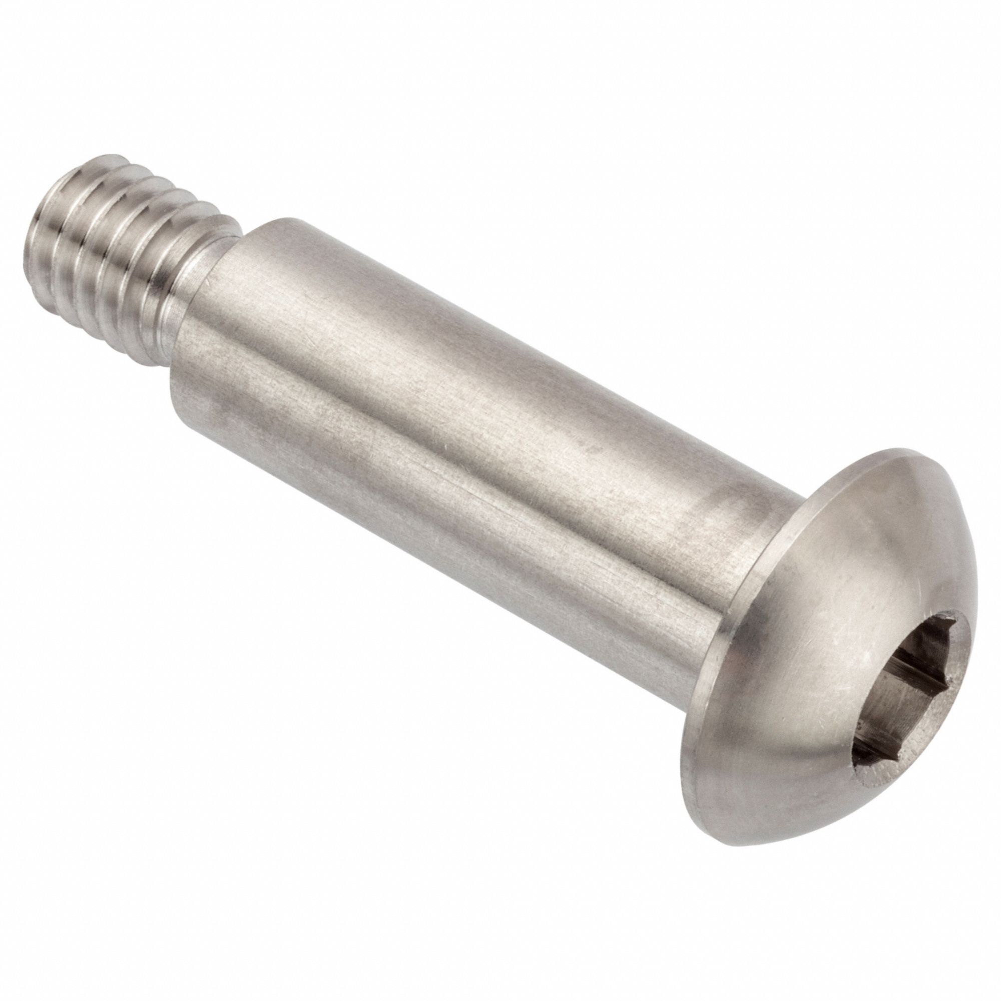 Binding Post Screw: 3/8"-16 Thread Size, Button Head, Socket Drv, Stainless Steel, Plain, Socket