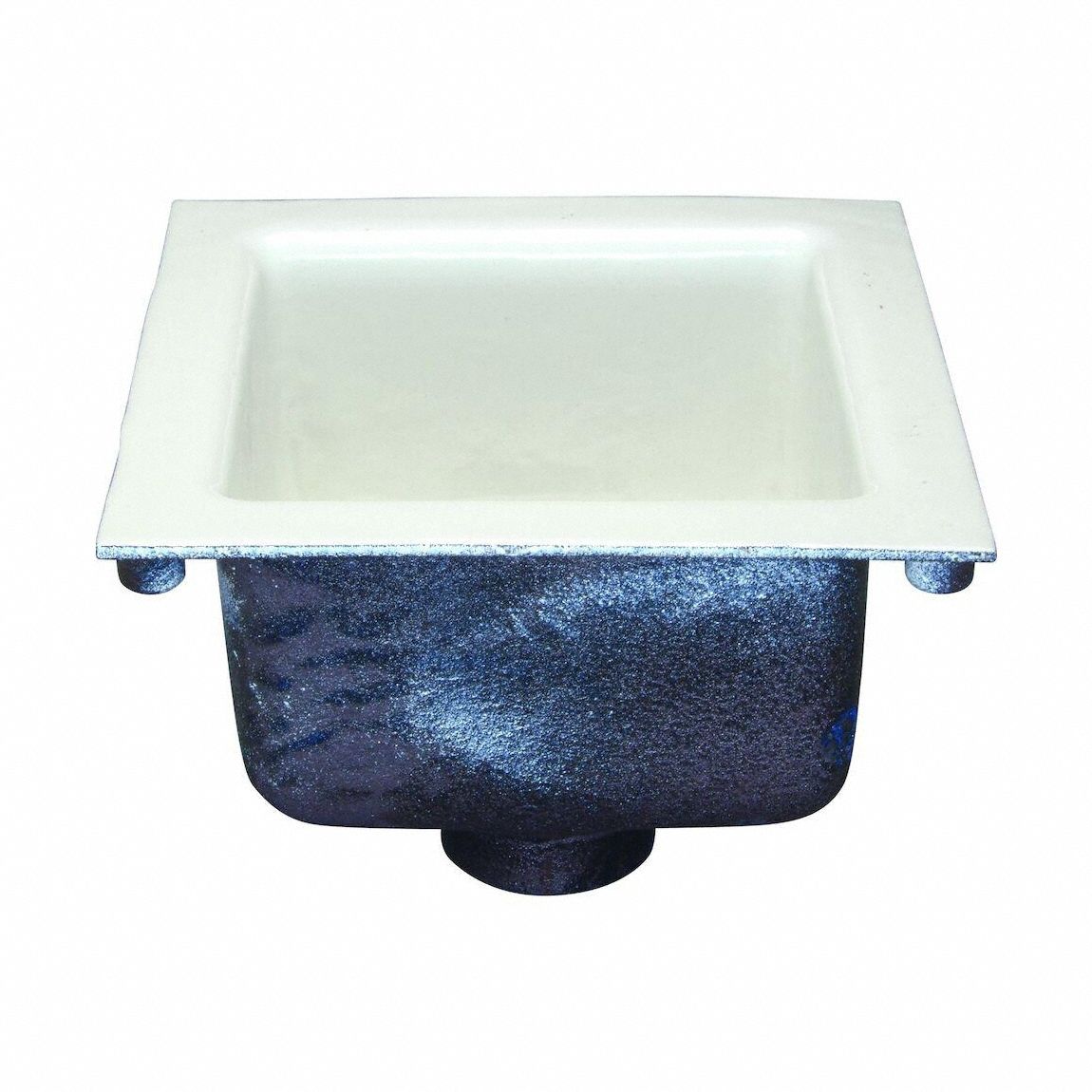Floor Sink: 12 in Overall Wd, 6 in Sump Dp, 4 in Nominal Pipe Size, No Hub, Square, Cast Iron