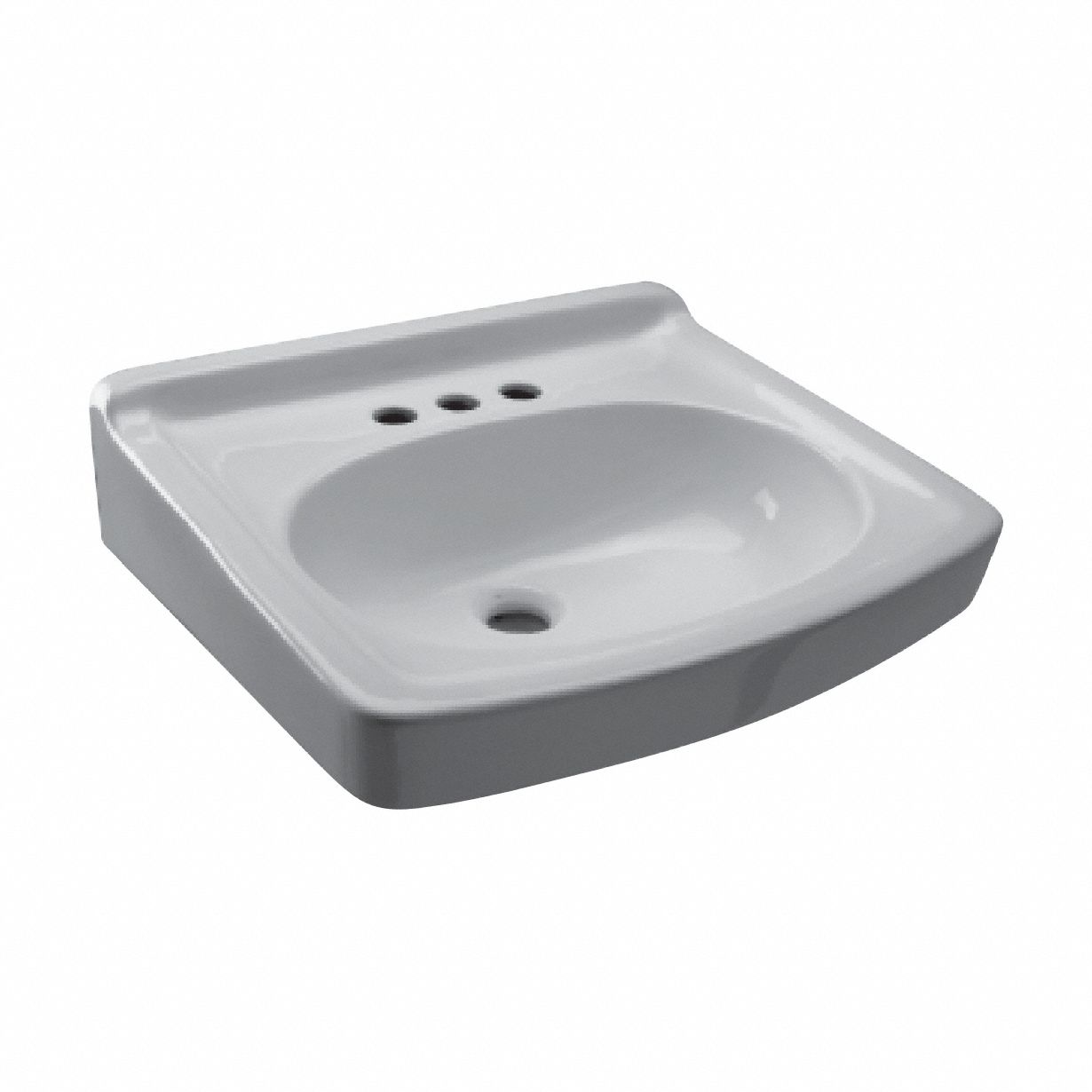 Bathroom Sink: Z5350 Std Lavatories, White, Vitreous China, Dual Manual Handle, 7 in Overall Ht