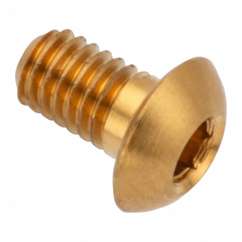 Socket Head Cap Screw: M3x0.50 Thread Size, 5 mm Lg, Button, Plain, Brass, 360, 1.65 mm Head Ht