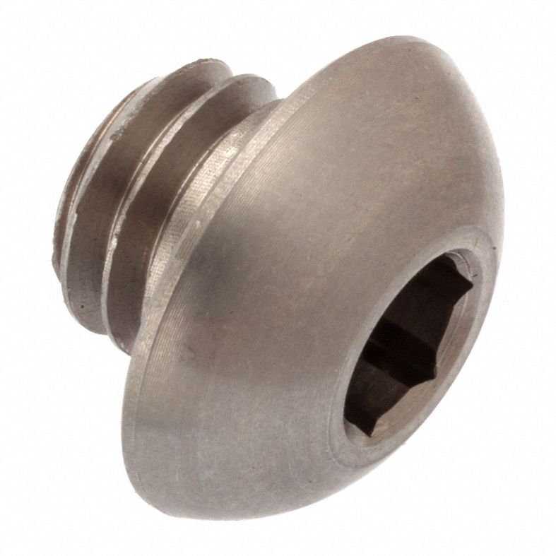 Socket Head Cap Screw: 3/8"-16 Thread Size, 1/4 in Lg, Button, Plain, Stainless Steel, 18-8