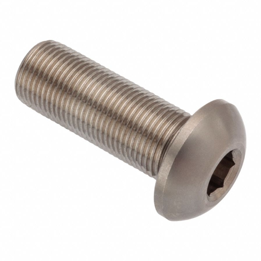 Socket Head Cap Screw: 3/8"-32 Thread Size, 1 1/2 in Lg, Button, Plain, Stainless Steel, 18-8