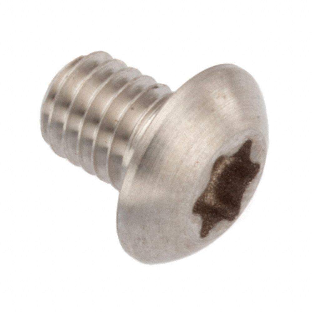 Machine Screw: #10-32 Thread Size, 1/4 in Lg, Stainless Steel, Plain, Button, Torx®/Star