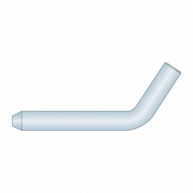 Bent Pin: Inch, 1/2 in Pin Dia, 3 in Shank Lg, Bent Clevis Pin, Steel, Ungraded, Zinc Plated