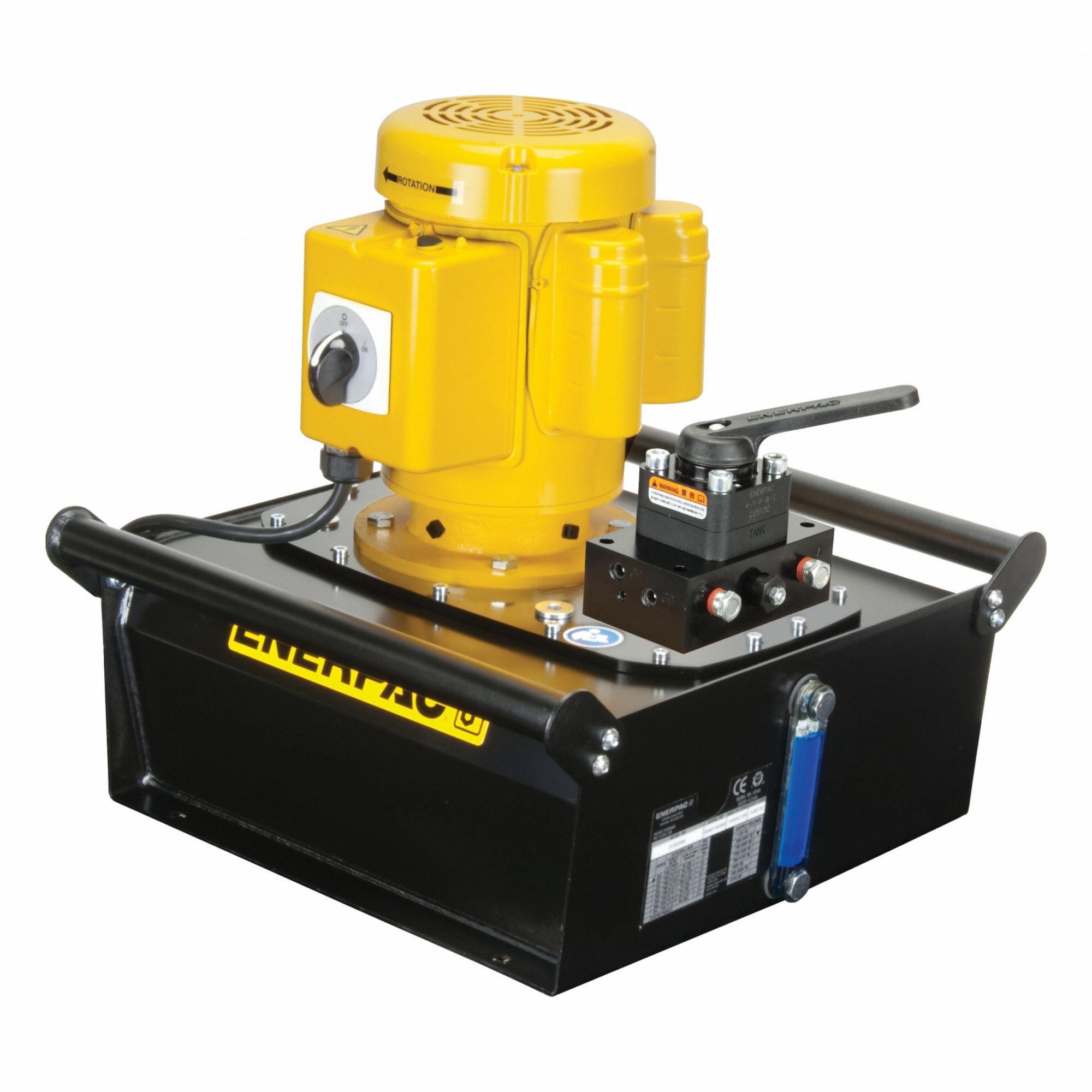 Electric Pump: 10, 000 psi Max. Op Pressure, 200 cu in/min Max. Flow Rate, 7 1/2 hp Max. HP