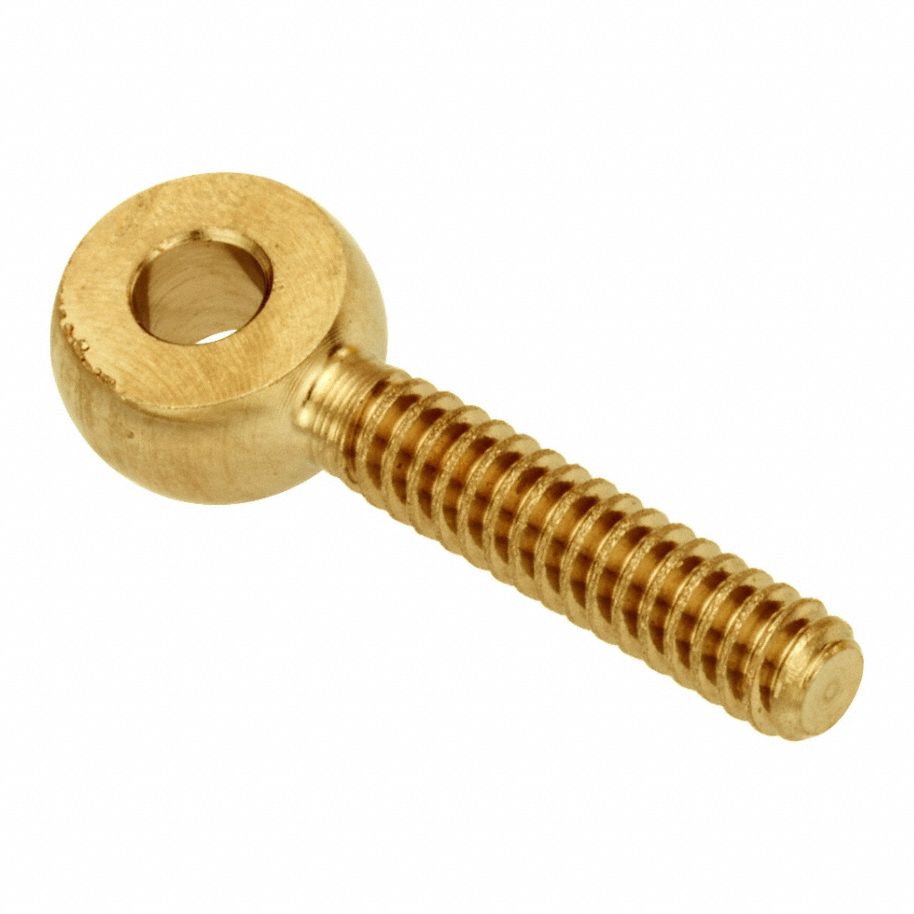 Fixed Rod End: Brass, Plain, 3/4 in Hole Center-to-End Lg, Right Hand, #6-32 Thread Size