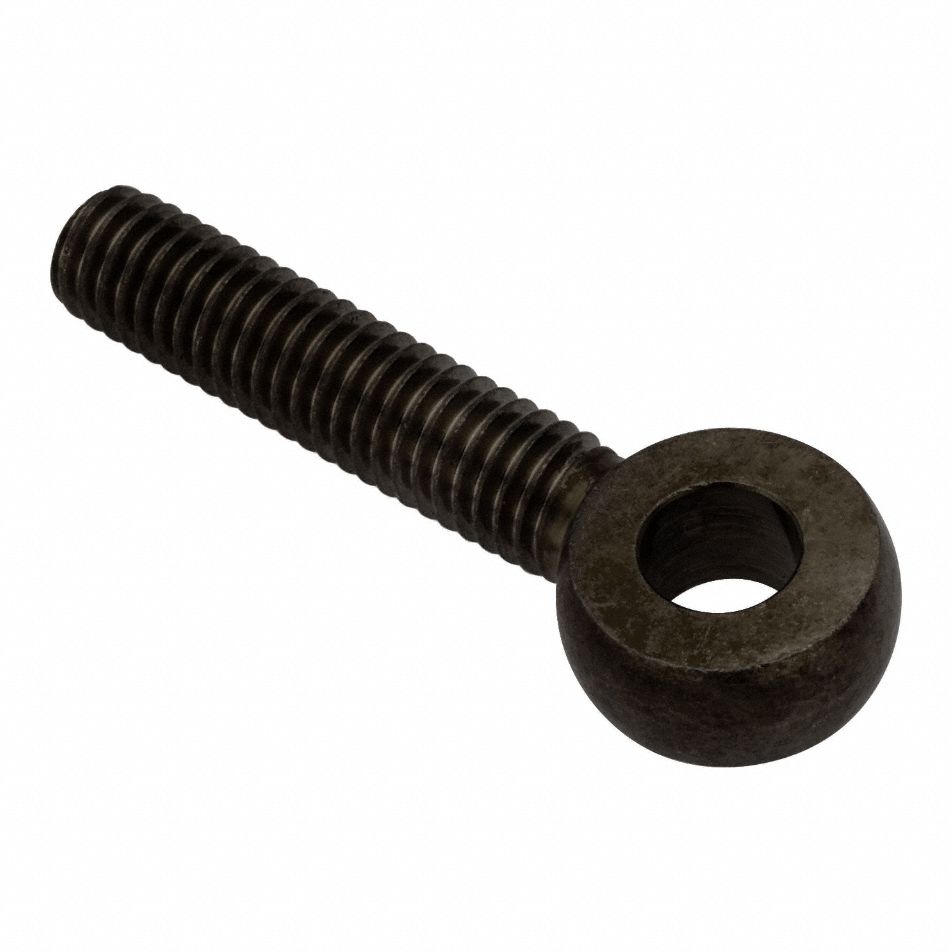 Fixed Rod End: Steel, Black Oxide, 2 in Hole Center-to-End Lg, Right Hand, 3/8"-16 Thread Size