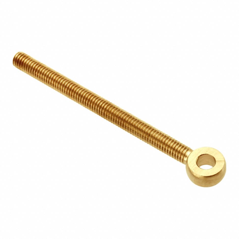 Fixed Rod End: Brass, Plain, 5 in Hole Center-to-End Lg, Right Hand, 3/8"-16 Thread Size