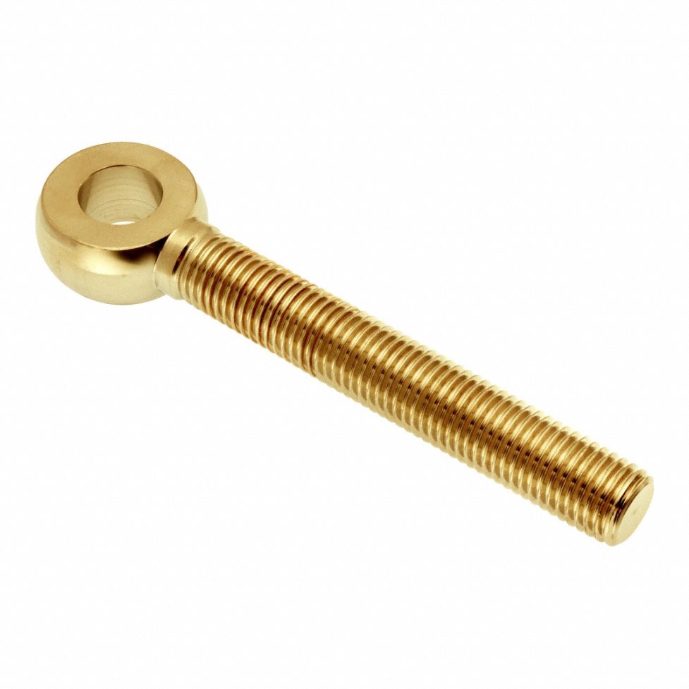 Fixed Rod End: Brass, Plain, 6 in Hole Center-to-End Lg, Right Hand, 3/8"-16 Thread Size