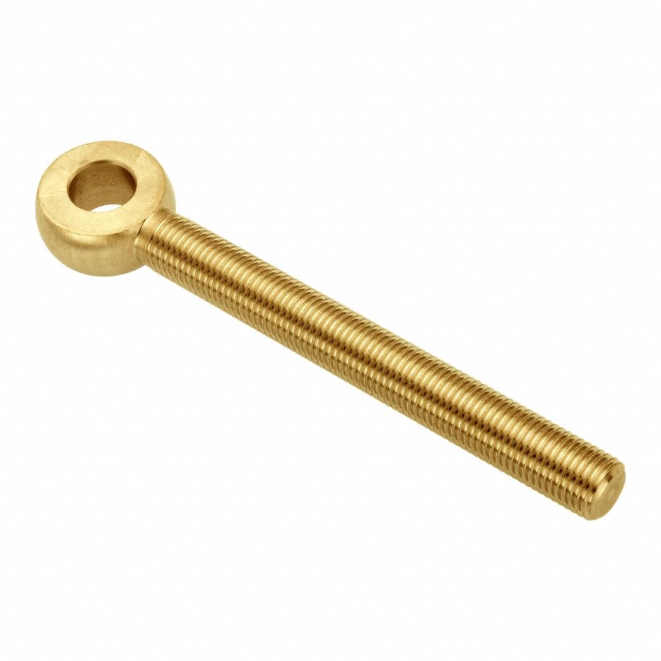 Fixed Rod End: Brass, Plain, 3 1/2 in Hole Center-to-End Lg, Right Hand, 3/8"-24 Thread Size