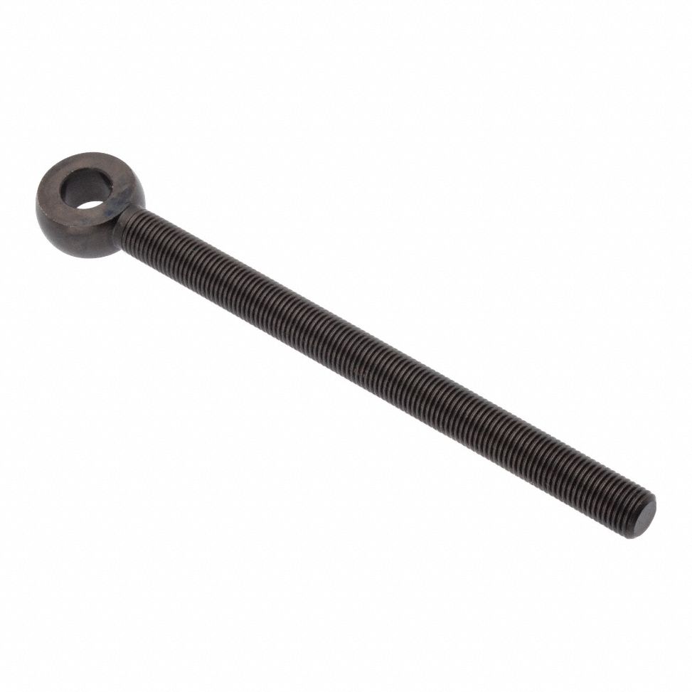 Fixed Rod End: Steel, Black Oxide, 5 in Hole Center-to-End Lg, Right Hand, 3/8"-24 Thread Size